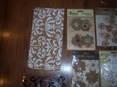 NW 16pks FLORAL CANVAS BURLAP FLORAL STICKERS SHADOW BOX SCRAP BOOK CRAFT OTHER