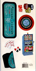 Casino Vegas Cruise Clear Sticker Sheet 12″ Scrapbook Mania NOS Craps Slots Card