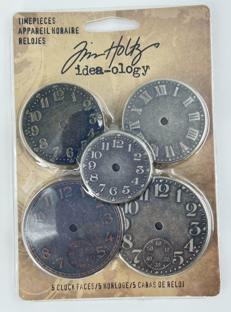 Jim Holtz Idea-Ology Timepieces Clock Faces Embellishment Scrapbooking Crafts