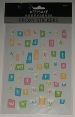 KeepSake Essentials Clear Epoxy Colorful Alpha Alphabet Letter Scrapbook Sticker