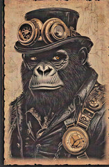 Animals Dressed in Steampunk Gear – Animal Prints, 20pcs 8.5″x 5.5″