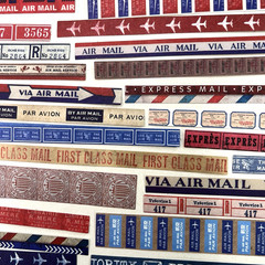 Airplane Air Mail Travel Strip Stickers Vintage Style Junk Journal Collage