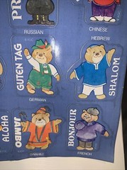 Vintage American Greetings Cards Bears of Many Countries Stickers 1 Loose sheet