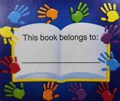 Sandylion Book Plate Sticker Lot Name Tag 34 Stickers Vtg Rainbow Handprints