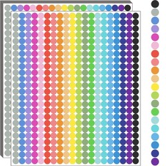 10000 PCS Small Dot Stickers 1/4″ Round Color Coding 0.25 Inch, Multi-colored