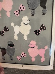 Hallmark Vintage 1983 Fuzzy Poodle Sticker Sheets Pink Poodles Dogs
