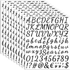 10 Sheets Smal Letter Stickers – 1+2 Inch White Vinyl Self Adhesive Alphabet Num