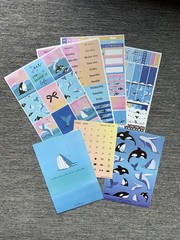 simply gilded Whale Watching Sea Life Planner Deluxe Sticker kit & Deco Set