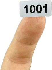 Waterproof Self-Adhesive Inventory Stickers 1001-2000 Silver Finish, 1000 Labels