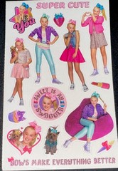 JOJO SIWA✨28✨STICKERS✨🎀💄🩷⭐️💜🐶🛍️✨6 1/2” X 4”✨BOTH SIDES✨BE YOU✨SUPER CUTE💫