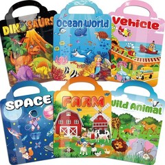 6Set Puffy Sticker Books for Kids 2-4, 3D Reusable Stickers Books for Toddler…