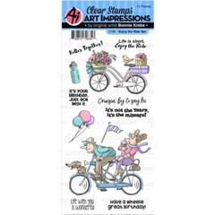 New ART IMPRESSIONS Rubber Stamp clear cling ENJOY THE RIDE free USA ship