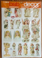 Vintage BSB Germany Decor Large 7 1/2″ – 2 1/2″ Christmas Angel Stickers – NEW