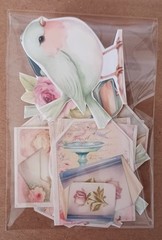 Lot #1 Birds Roses junk journal DIE Cut Paper Ephemera Tags Collage Scrapbook