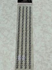 3D ADHESIVE GEMSTONES LONG BORDER CLEAR & SILVER CRYSTAL STRAND 4PC/STRANDS