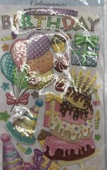 Punch Studio 12 Piece 3D Scrapbook Stickers Birthday