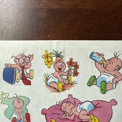 Vintage 80s European Baby Sticker Sheet Rare Netherlands Cartoon Babies Dutch