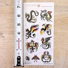 Remarkable Rainbow Creatures Stickers – Fantasy Sticker Sheet – Scrapbooking