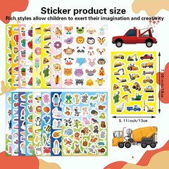 Stickers for Kids 16 Different Theme with Sea, Animal, Food, Dessert,Space,Fruit