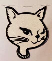 WINKING CATS 15 VENDING STICKERS *CHOOSE ONE* GLITTER VINYL ICONIC RETRO