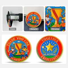 Teamwork Challenge Coin – Thank You Appreciation Coin for Employees, Teachers…