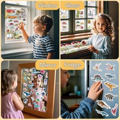 6 Sets Reusable Sticker Book for Toddlers 1-3, Jelly Sticker Books for Toddle…