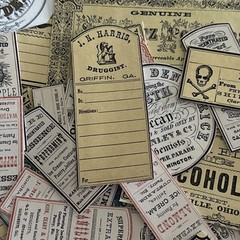15 pcs Lot Junk Journal Scrapbook Ephemera Apothecary, poison labels