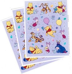 3 Sheets Disney Winnie the POOH Scrapbook Stickers! Easter Eggs Tigger Piglet