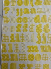 Making Memories Large Yellow Pattern Upper/Lower Case ABC/123 Scrapbooking