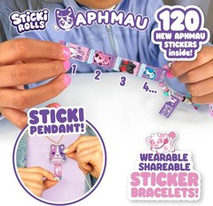 Sticki Rolls x Aphmau Toy Pendant & Bracelet Set – 120 Holographic Stickers
