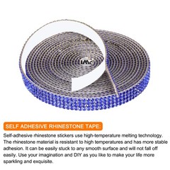 0.35 Inch Self Adhesive Rhinestone Strips 3 Yard for Crafts,Dark Blue