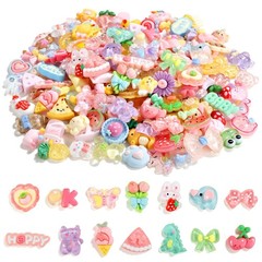 Zefy 120pcs Cute Slime Charms, No Repeating Jelly Resin Small, Multicolor