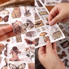 Vintage Ephemera Sticker 24 Sheets 480 precut washi Stickers Paper Journal Stick