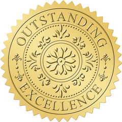 Gold Seals Stickers for Certificate – 2In 100Pcs Foil Embossed Outstanding Excel