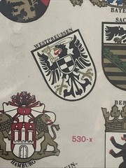 Stickers Sheet Coats Of Arms Of Various German States And Cities Sealed