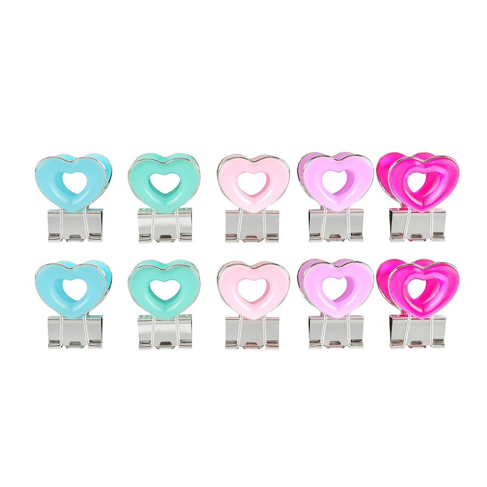 Heart Shape Medium Paper Clips, Binder Clips, Easy Grip, Assorted Color, Scho…