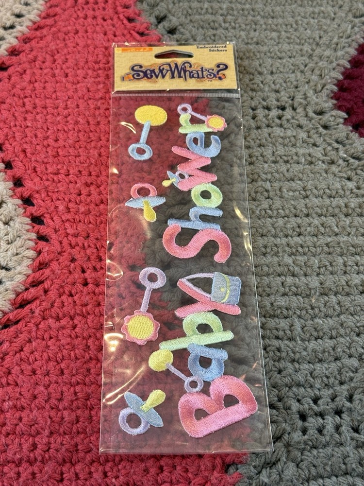 Sticko Sew Whats~Baby Shower~Embroidered Stickers