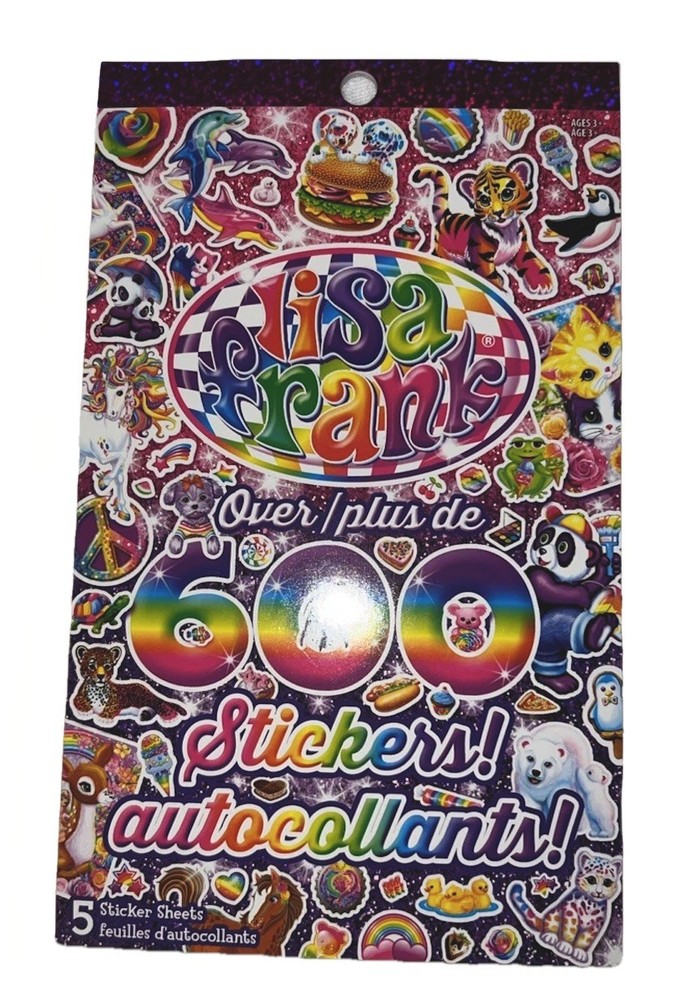Lisa Frank Sticker Book 5 Sticker Sheets 600 Stickers Bendon Aged 3+ NEW 2019