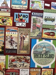 Travel Vacation Themed Bundle 96 Pieces, USA States Road Trip Kit Cutouts Cards