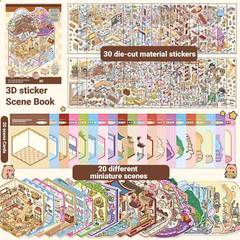 20 Sets DIY 3D Sticker Scene Collection Book for Kids Adults Cute Make Your Own