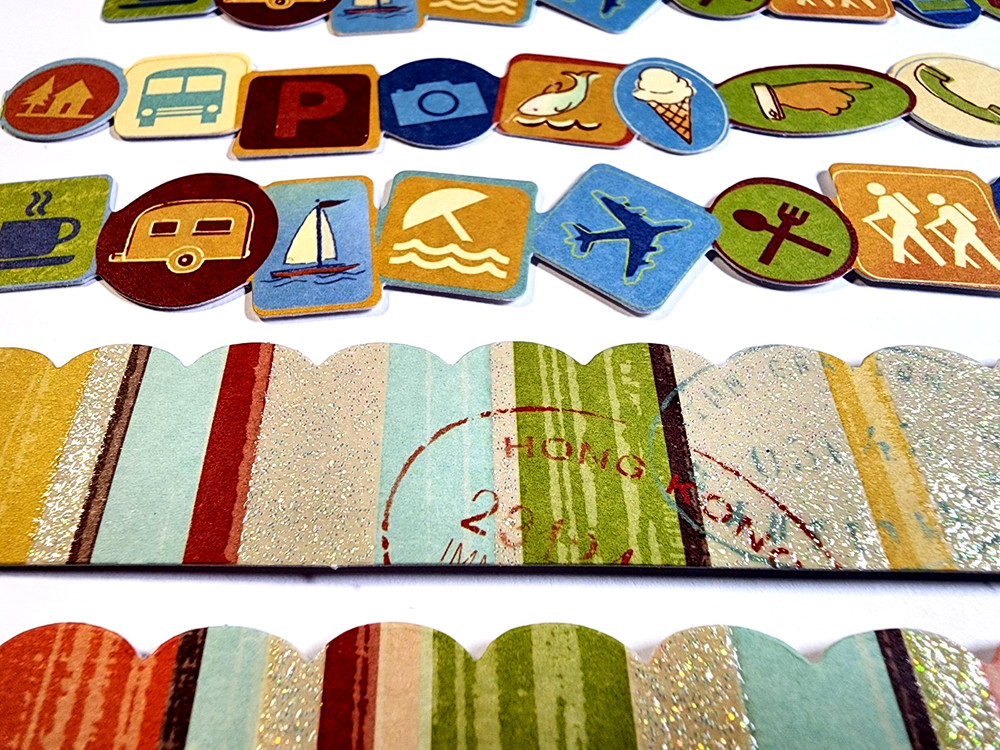 K&Company Vintage Vacation Trailer Hiking Road Trip Cardstock Stickers 8pc