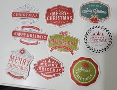 Victorian Trading 42 Christmas Planner Journal Stickers Green Red 30J