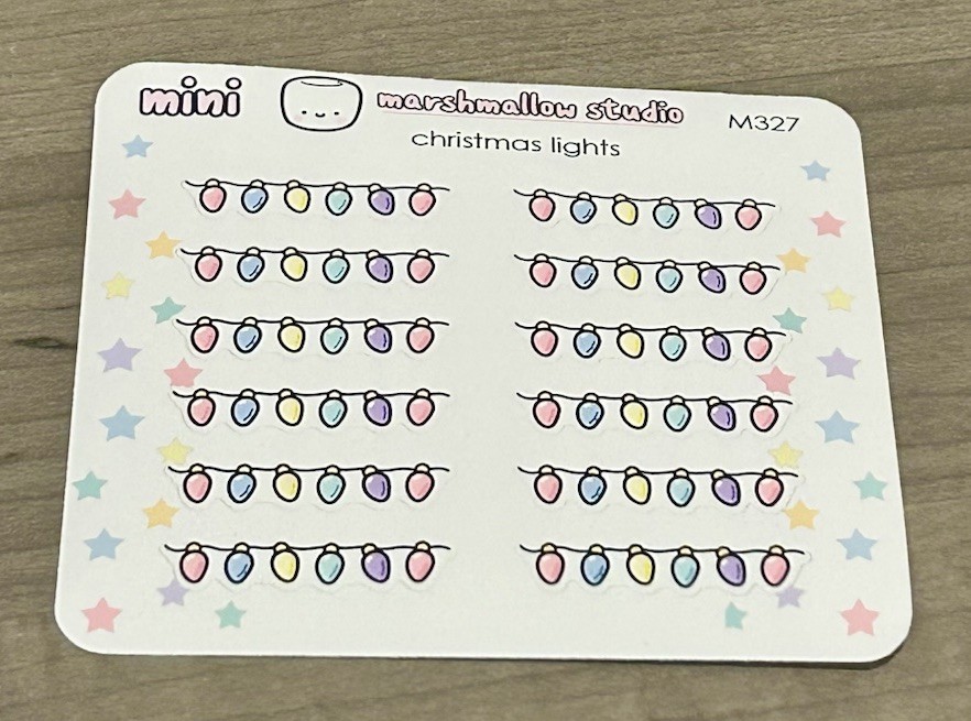 NEW Marshmallow Studio Mini Christmas Lights Sticker Sheet MMS Stickers