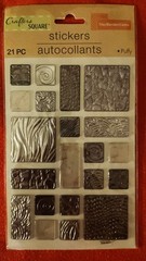 Lot of 6 Crafters Square texture Puffy stickers tile border gems 80 pc & laser..