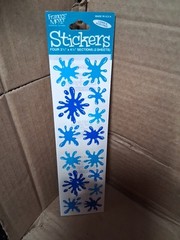 FMI Frances Meyer Stickers 4 2 1/2″×4 1/2″ 2 sheets Splat Water Blue Splash VTG