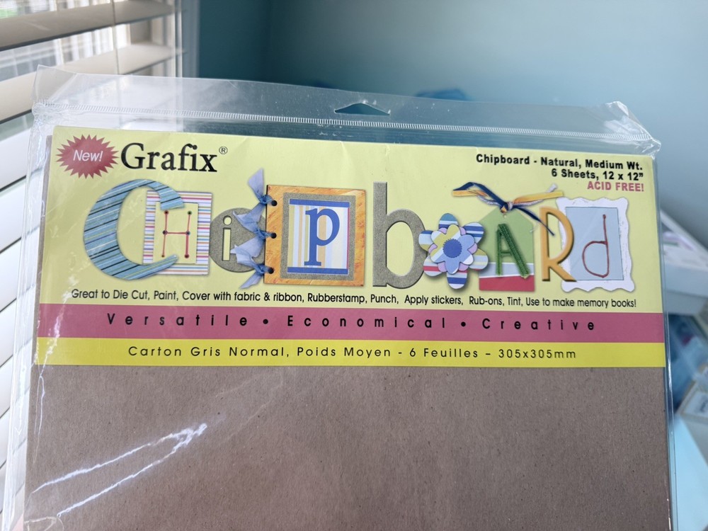 6 Grafix Medium Weight Natural Color 12×12 Chipboard Sheets – junk journaling