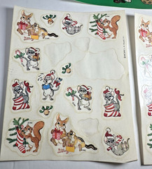 VINTAGE 1990 AGC Santa Claus & Critter Animal Stickers 5 Sheets-Mouse, Squirrel