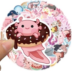 Cute Axolotl Stickers Pack 50PCS, Kawaii Animal Gifts for 50axolotl