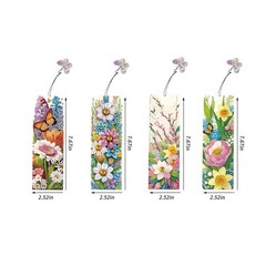plzzree Diamond Art Bookmarks 4pcs: Acrylic Medium, Bright Yellow