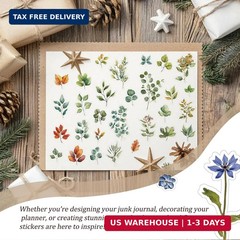 450 Pcs Flower Stickers for Scrapbook Supplies, Dried Pressed Flowers Scrapbook,